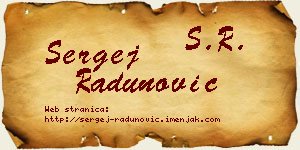 Sergej Radunović vizit kartica